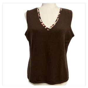 U Knit Cashmere V Neck Sleeveless Sweater Vest Sz XL But Runs Small